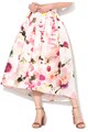 Closet LONDON Fusta midi alba cu model floral multicolor Femei