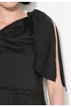 Zee Lane Collection Top negru asimetric cu detaliu plisat Femei