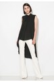 Zee Lane Collection Camasa neagra asimetrica cu design suprapus Femei