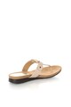 Lauren Ralph Lauren Papuci flip-flop bej de piele Lakin Femei