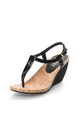 Lauren Ralph Lauren Sandale wedge negre cu bareta T Reeta Femei