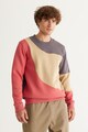 AC&Co Colorblock dizájnú kerek nyakú pulóver férfi
