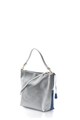 Zee Lane Collection Kожена чанта в сребристо и синьо Жени