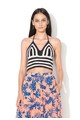 Pepe Jeans London Top crop halter bleumarin cu alb prafuit Duna Femei