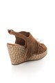 Colors of California Sandale slingback wedge maro de piele intoarsa Femei