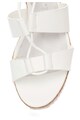 Francesco Milano Sandale wedge albe cu siret Femei