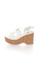 Francesco Milano Sandale wedge albe cu siret Femei