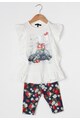 Zee Lane Kids Set de tricou si colanti alb cu albastru inchis Fete