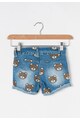 Zee Lane Kids Salopeta albastra convertibila din denim cu design ursulet Fete