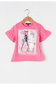 Zee Lane Kids Set gri melange cu roz de tricou si colanti Fete