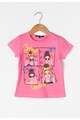 Zee Lane Kids Tricou roz cu imprimeu cu tinte si strasuri Fete