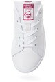 adidas Originals Pantofi sport albi cu detalii fucsia Stan Smith Baieti