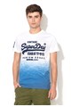 SUPERDRY Тениска в бяло и синьо с фигурална шарка Мъже