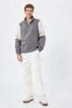 KOTON Colorblock dizájnú pulóver cipzáros hasítékkal férfi