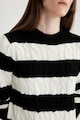 DeFacto Csavart kötésmintás csíkos pulóver női