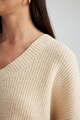 DeFacto Bő fazonú V-nyakú pulóver női