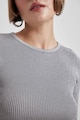 DeFacto Bordázott crop pulóver csillámos részletekkel női