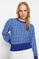 Trendyol Пуловер с овално деколте и контрастни краища Жени