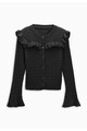 NEXT Cardigan negru cu detalii cu volane Femei