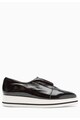 NEXT Pantofi flatform slip-on negri de piele Femei