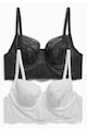 NEXT Set de sutiene tip corset negru cu alb Georgie - 2 piese Femei