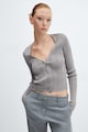 Mango Cardigan tricotat fin Aluminio Femei