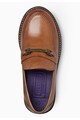 NEXT Pantofi loafer maro de piele cu detaliu metalic Baieti