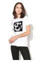 Disney Tricou alb cu imprimeu negru Mickey Femei