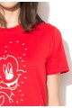 Disney Unisex Mickey Piros Póló Fehér Lenyomattal női