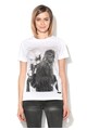 Pepe Jeans London Tricou alb cu imprimeu Chewie Femei