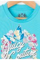 Juicy Couture Tricou turcoaz cu imprimeu si strasuri Summer Daze Fete