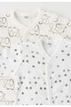 Pippi Set de salopete albe cu imprimeu - 2 piese Baieti