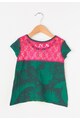 DESIGUAL Tricou in nuante de verde cu imprimeuri diverse Lluvia Fete