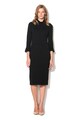 NISSA Rochie sheath neagra texturata Femei