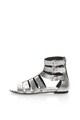 JUST CAVALLI Sandale gladiator argintii de piele cu model sarpe Femei