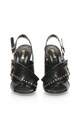 JUST CAVALLI Sandale slingback negre de piele Femei