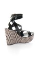 Liu Jo Sandale wedge negre lacuite Femei