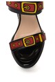 Love Moschino Sandale wedge negre cu aplicatie rosu cu galben Femei