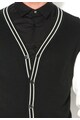 Versace Jeans Cardigan negru si alb cu maneci de piele sintetica Barbati
