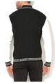 Versace Jeans Cardigan negru si alb cu maneci de piele sintetica Barbati