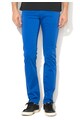 Versace Jeans Pantaloni albastri slim fit cu broderie logo Barbati