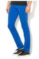 Versace Jeans Pantaloni albastri slim fit cu broderie logo Barbati