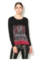Versace Jeans Bluza negru cu rosu cu partea frontala din matase imprimata Femei