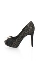 GUESS Pantofi peep-toe negri cu animal print Femei