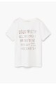 Mango Tricou alb cu imprimeu text Good Baieti