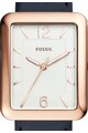 Fossil Тъмносин часовник с кожена каишка Жени