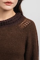 Stefanel Gyapjútartalmú pulóver azsúros részletekkel női
