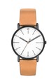 Skagen Ceas negru cu maro camel Barbati