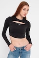 GUESS Bluza crop cu decupaj pe piept, pentru fitness Femei