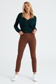 GreenPoint Nyersbőr hatású leggings magas derékrésszel női